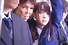 schoolgirl Getting Her Asshole Fingered Tits Rubbed While Standing On The Tube - free porn video