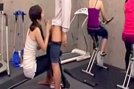 Japanese trainer gets erection at the gym - free porn video