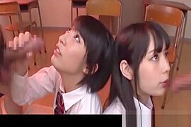 Two Jav schoolgirls Do Deep Throat BJ And Cum Swallowing Plus Bukkake - free porn video