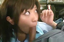 schoolgirl Sucking Sleeping Business Man Cock On The Nightbus - free porn video