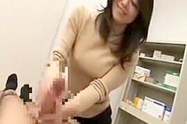 Maki Hojo beautiful Japanese Handjob and Cum - free porn video