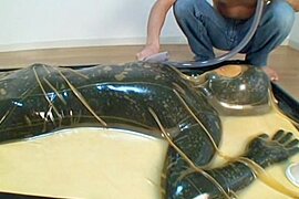 21 Latex Catsuit Doll Vacbed Breathplay - free porn video