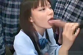 schoolgirl Giving Blowjob For Busines Man Fucked While Standing On The Bus - free porn video