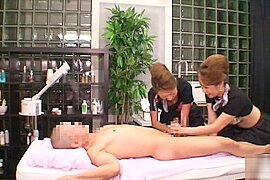 Massage session turns into threesome orgy with two maure Japanese woman - free porn video
