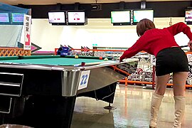 New Year Mini Skirt No Bra Billiards! Failure To Show Boobs - free porn video