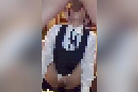 Smartphone personal shooting Sucking sound is erotic ww Ma Do lewd uniform cos girl who blows while spreading .578 - free porn video